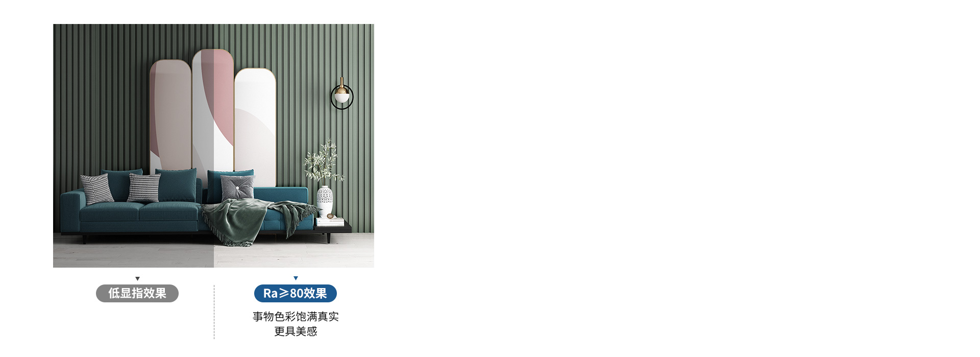 显色真实，靓丽视界
 显色指数Ra≥80...